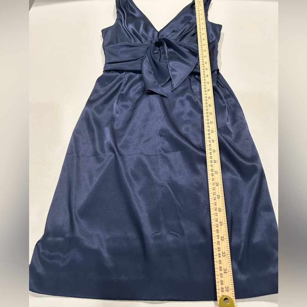 Eliza J Navy Blue Satin Sheath cocktail dress Size 2P - Picture 8 of 13